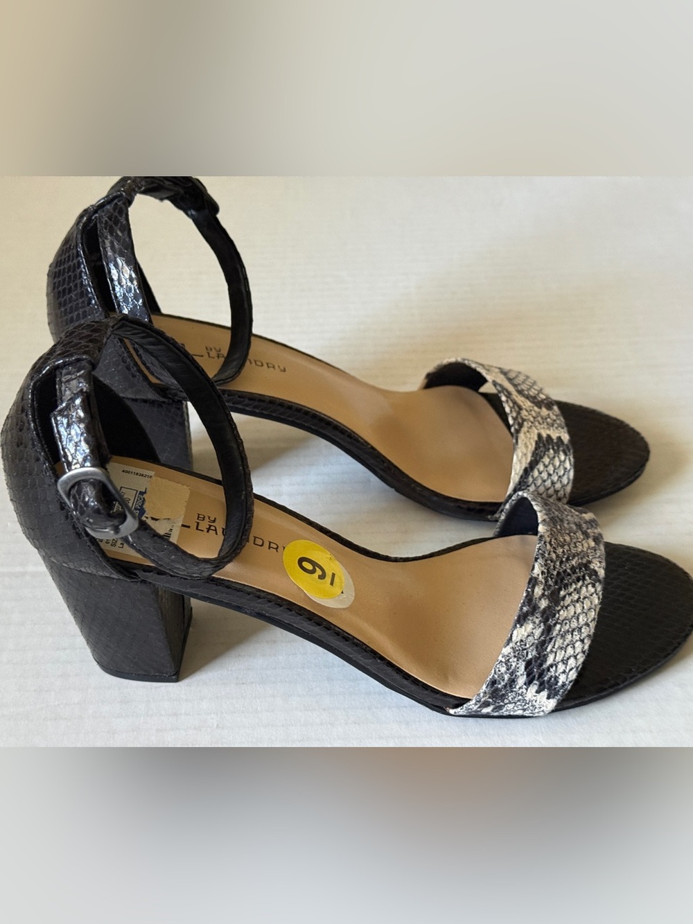 Chinese Laundry Snakeskin Print Sandals High Heels Block Heels Women's Sz 9 New